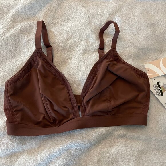 NWT Lively Bralette Brown Size 2 Bra New With Tags Minimalist 34 36 D DD DDD - Picture 1 of 5